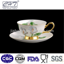 Fino, porcelana, chique, café, copos, saucer